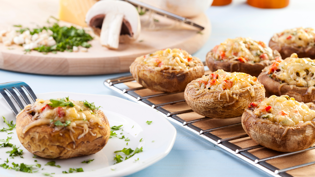 champiñones rellenos al horno